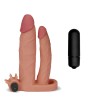 X Tender Plus Extension Penis Sleeve with Vibrating Bullet and Anal Dildo