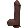 Dual Density Dildo Uncut D with Balls 7 Ultraskyn Chocolate