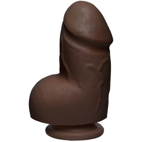 Dual Density Dildo Fat D with Testicles 6 Ultraskyn Chocolate