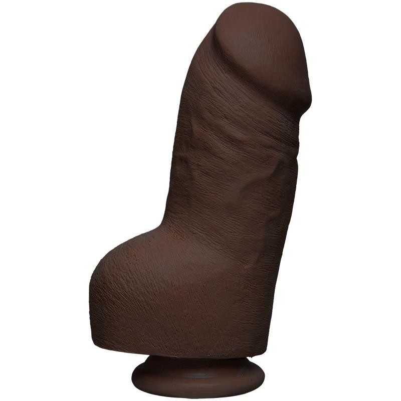 Dual Density Dildo Fat D with Balls 8 Ultraskyn Chocolate