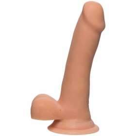 Dual Density Dildo Slim D with Testicles 6 Vanilla