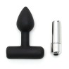 Rimba Latex Play Butt Plug with Vibrating Bullet Black