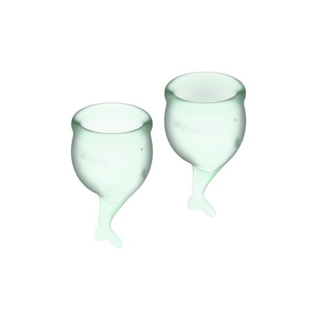 Feel Secure Menstrual Cup Light Green Pack of 2