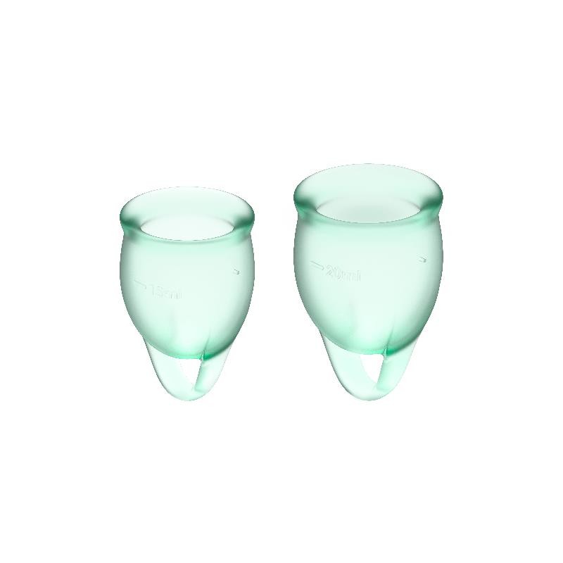 Feel Confident Menstrual Cup Light Green Pack of 2