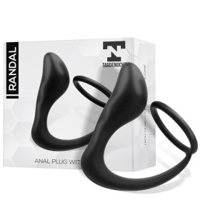 Randal Butt Plug with Penis Ring Silicone Black