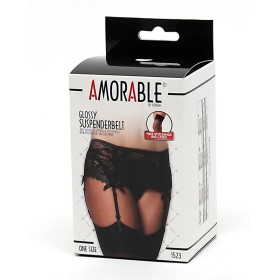 Garter Belt with Thong and Stockings Black