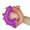 Double Dildo 125 Liquid Silicone Flesh and Purple