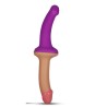 Double Dildo 125 Liquid Silicone Flesh and Purple