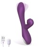 No Eighteen Vibrator and Sucker with Oscillating Finger Function Magnetic USB Silicone Purple