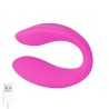 Roomie Couples Vibrator Pink Liquid Silicone Unibody Remote Control USB