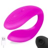 Roomie Couples Vibrator Pink Liquid Silicone Unibody Remote Control USB