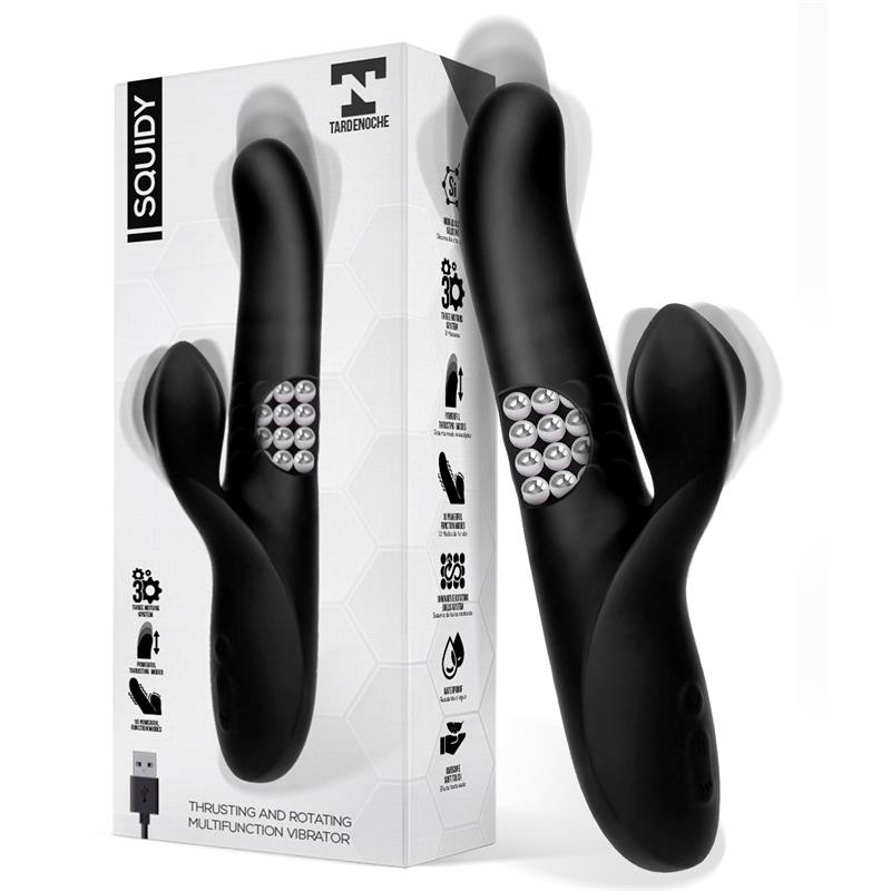 Squidy Vibe with Thrusting Movement and Rotating Beads USB Silicone