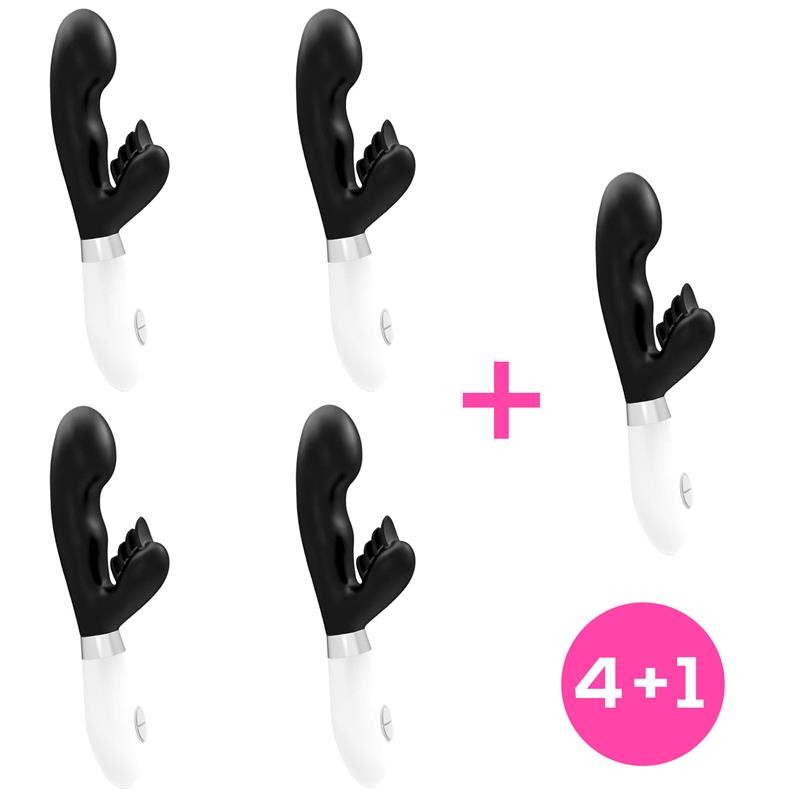 Pack 41 Sliper Silicone Rabbit Vibe Black