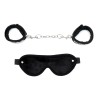 Rimba Bondage Play Handcuffs and Eyemask Black