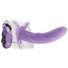 Harness with Hollow Dildo with Vibration 20 cm Purple