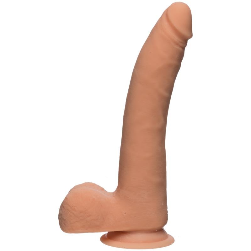 Dual Density Dildo Realistic D Slim with Testicles 9 Vanilla