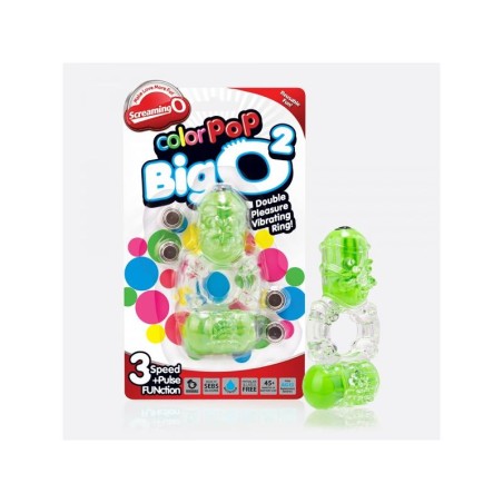 ColorPop Big O 2 Double Vibrating Ring Green