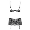 Contica 3 Piece Set with Garter Belt Black