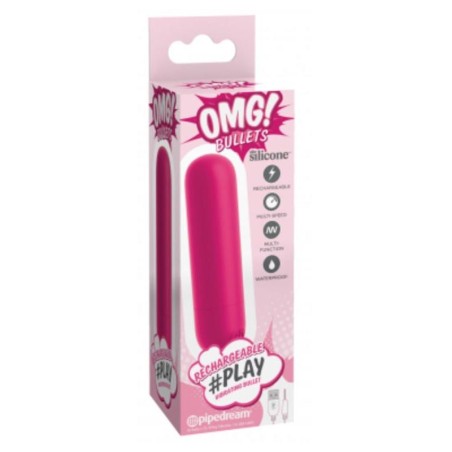 Vibrating Bullet Play Rechargeable USB 10 Functions Fuchsia