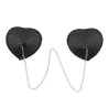 Nipple Covers with Metal Chain Black