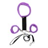 Handcuffs to Collar with Leash Adjustable and Detachable Purple