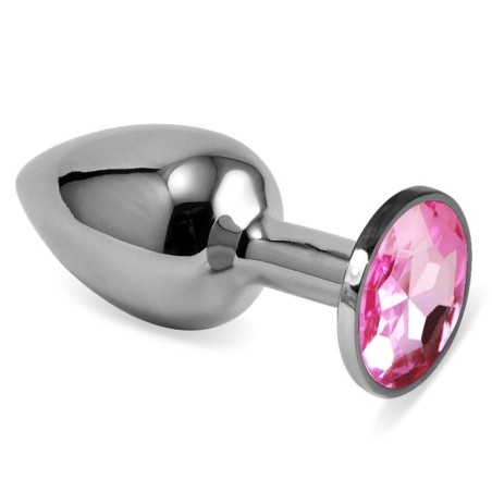 Spiral Butt Plug Rosebud with Pink Jewel