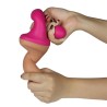 Double Dildo 125 Liquid Silicone Flesh and Pink