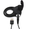 Cock Ring with Rabbit for Couples USB Black