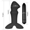 Butt Plug Prostate Stud with Vibration Black