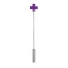 Shots Ouch Whips and Paddles Leather Cross Tipped Crop Purple