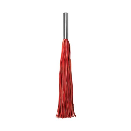 Shots Ouch Whips and Paddles Leather Flogger Metal Long Red