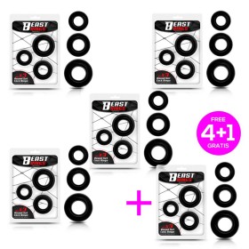 Pack 41 Set 3 Penis ring Flexible Black