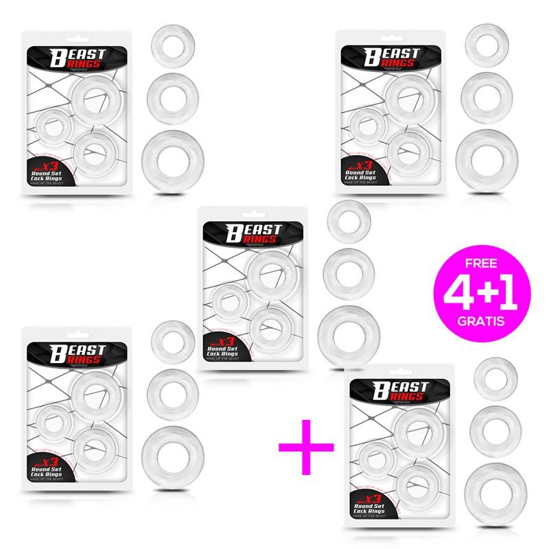 Pack 41 Set 3 Penis Ring Flexible Clear