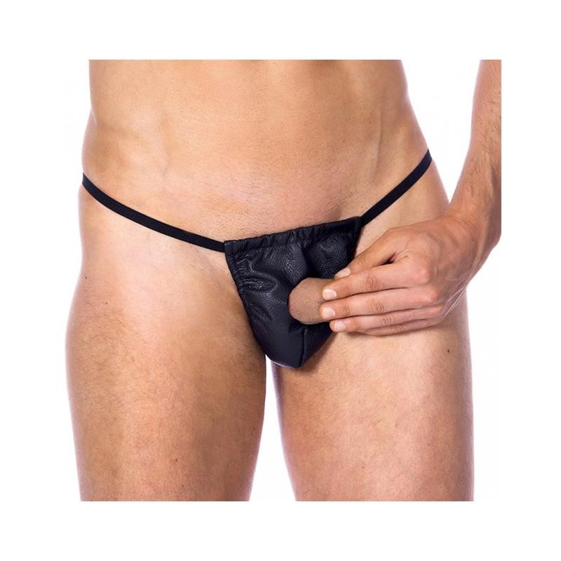 Open Leather G string One size