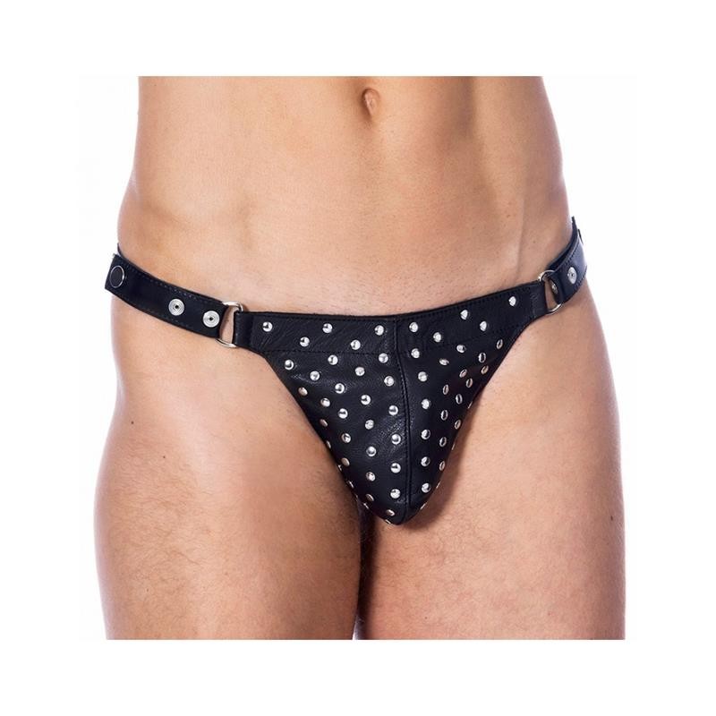 Leather G string Adjustable with Rivets