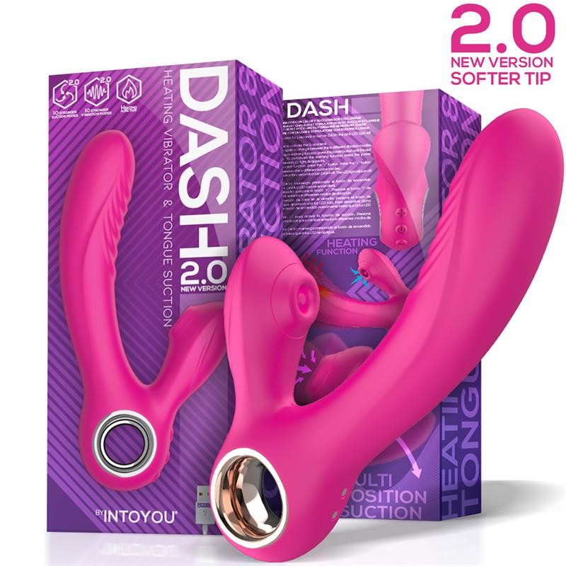 Dash 20 Softer Tip Vibrator Sucker with Stimulating Tongue and Heat Function Silicone USB