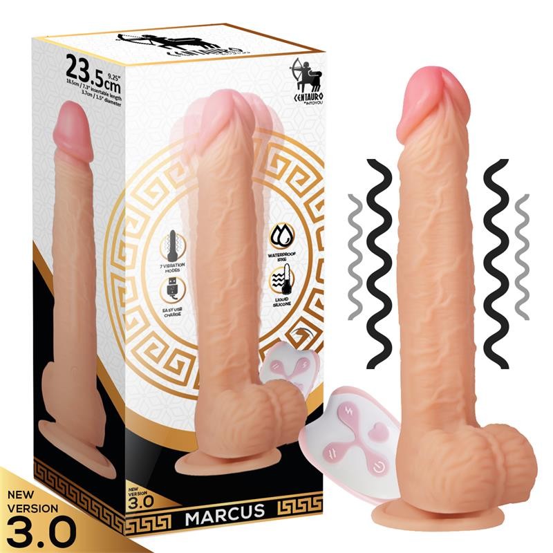 Marcus 30 Realistic Vibe Dildo Remote Control Unbreakable Liquid Silicone